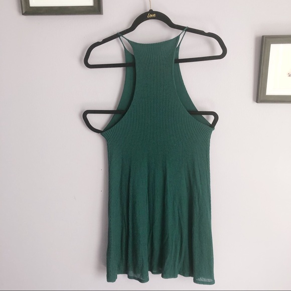 UO Silence + Noise Green Halter Trapeze Dress - Picture 3 of 5